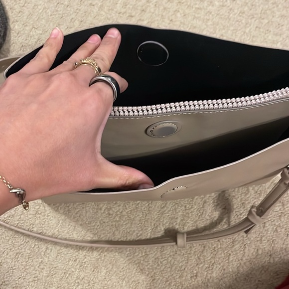 French connection, unique square cross body bag for women it’s coloured cream - Picture 6 of 7